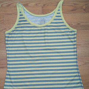 Patagonia Capilene Silkweight Tank - Yellow and Grey Stripe, Women's Size Medium
